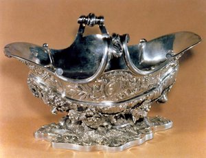 Sauciere für den Tisch von Mme. de Pompadour, mit ihrem Wappen, Paris, 1745-55